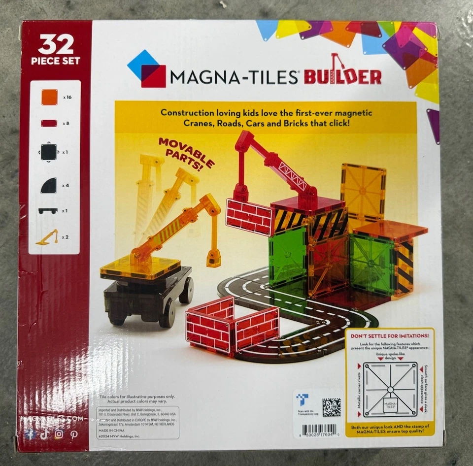 Magna-Tiles Magnetic Builder 32-Piece Set, The ORIGINAL Magnetic Building Brand - Image 2 of 3
