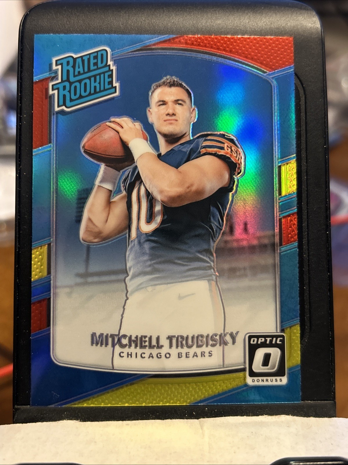 2017 Donruss Optic #178 Mitchell Trubisky Red and Yellow Rated Rookie