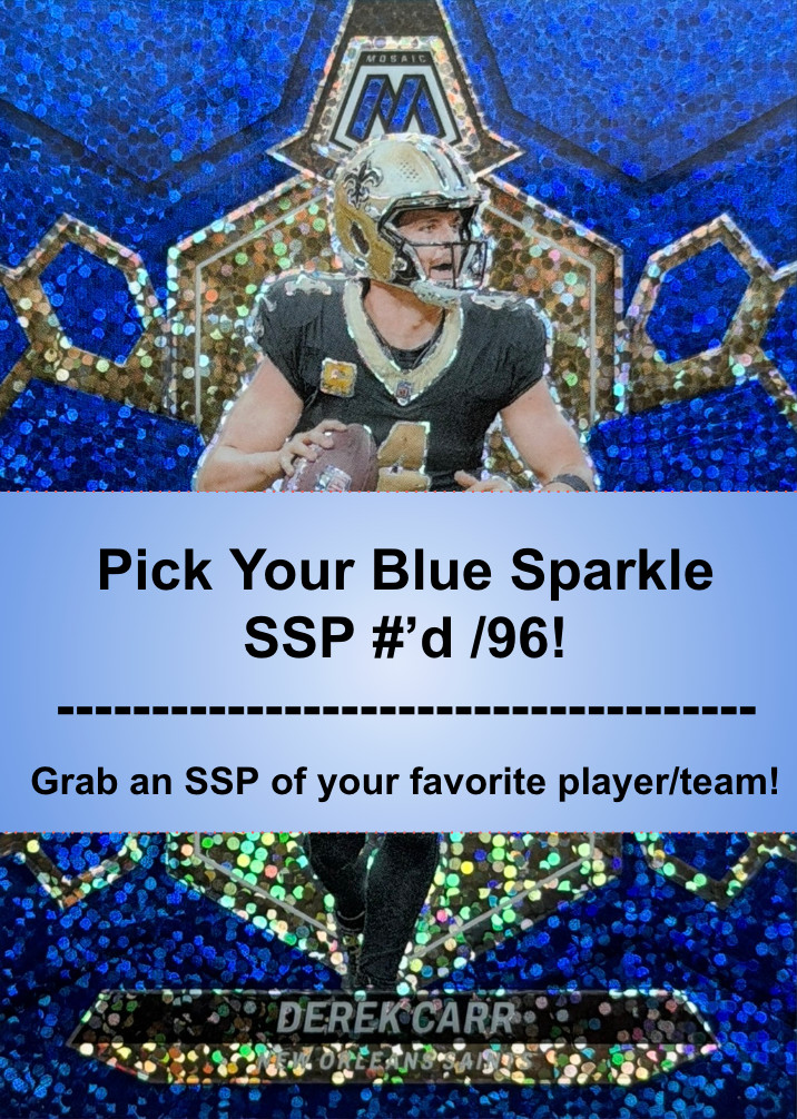 YOU PICK! Blue Sparkle SSP /96! 2024 Prizm + Mosaic NFL (Sparkle Pack Excl.) TEJ