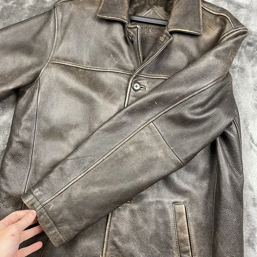 DEAN WINCHESTER SUPERNATURAL BROWN CAR COAT DISTRESSED MEDIUM ROUNDTREE & YORKE image 11