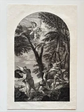 Antique Engraving martyrdom of Saint Peter Martyr Peter of Verona Cupid Angel