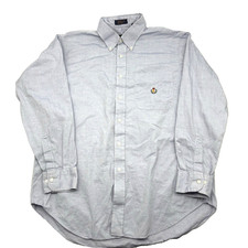 Vintage Chaps Ralph Lauren Oxford Blue Chambray Button Down Dress Shirt 17 34/35