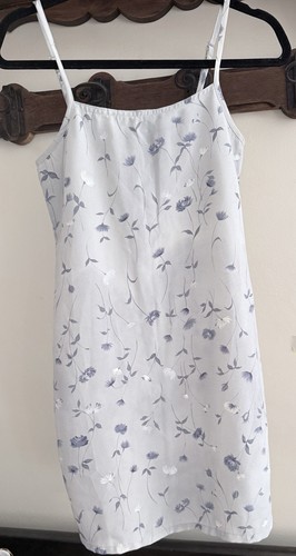 JUNIOR'S VINTAGE Y2K SYKO BLUE HAWAIIAN FLORAL DRESS XS
