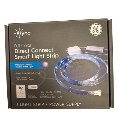 GE Smart C LED 80-in x 0.25-in x 80-in Full Color Direct Connect LED Strip...