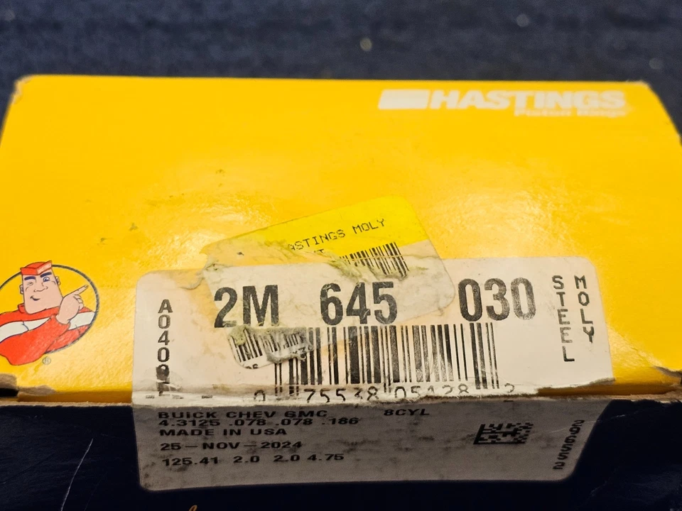 Anillo de pistón del motor Hastings 2M645030 para Select 62-76 Buick Chevrolet Pontiac Foto 4 de 4