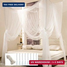 Comtelek Bed Canopy, Canopy Bed Curtains Bed Drapes for Full Queen King Size Bed