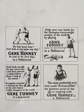 1926 antique GENE TUNNEY fighting marine ORIG 1st PRINT PROOF patheserial 4 ADS