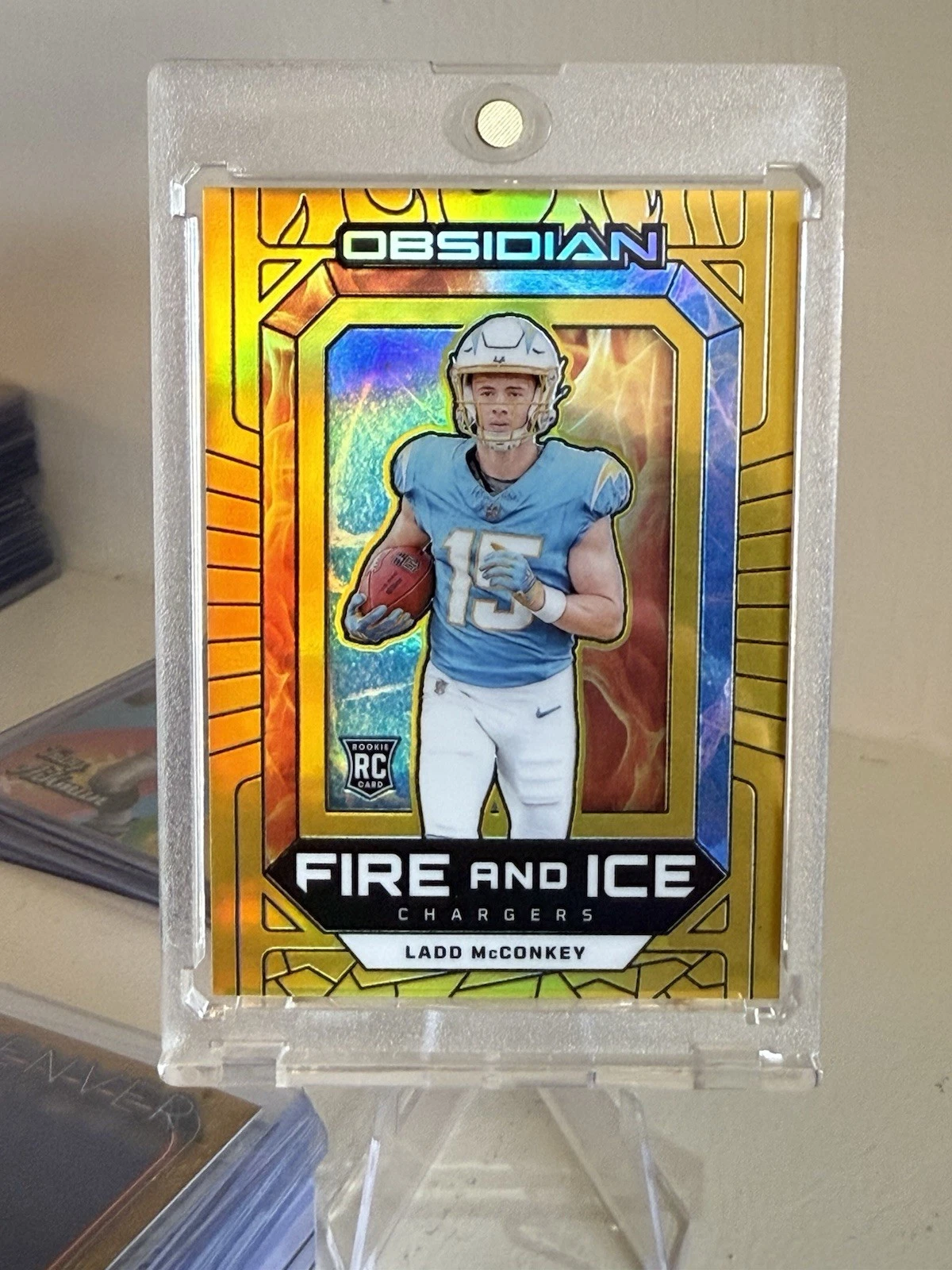 Ladd McConkey Panini Obsidian Fire and Ice #21 Gold