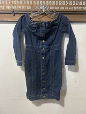 Fashion Nova off-the-shoulder denim dress Small (1502)