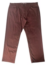 Oak Hill Pants Mens 44x30 Brown Straight Chino Tech Stretch Performance Casual