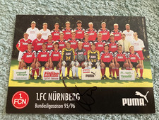 1.FC Nürnberg 1995/1996 Autogrammkarte TEAM Mannschaft Satzkarte selten RARITÄT