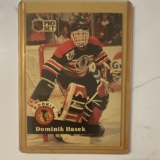 Pro Set 1991-92 Dominik Hasek Rookie Chicago Blackhawks NHL Hockey Card #529
