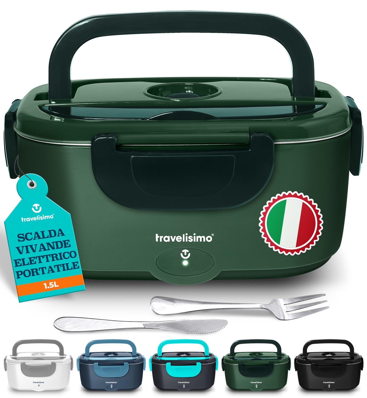 TRAVELISIMO Scaldavivande Camion 24V Auto 12V Ufficio 80W Acciaio Inox