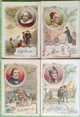 4 CHROMBILDER GUTE PUNKTE DIE SIGNATUREN BERÜHMTER FIGUREN 