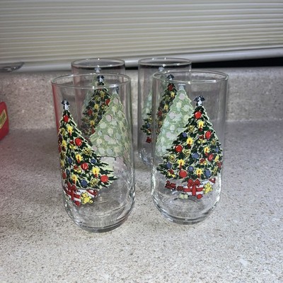 H919~ 4 Alco Industries Drinking Glasses Tumblers Christmas Tree Gifts Angel