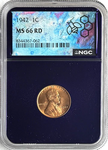 1942 LINCOLN WHEAT CENT – NGC MS66 RD – TRADER BEA HOLDER - FREE SHIPPING!