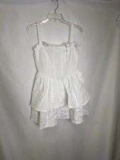 Francesca's white sleeveless jacquard 2-tier mini dress NWT sz M
