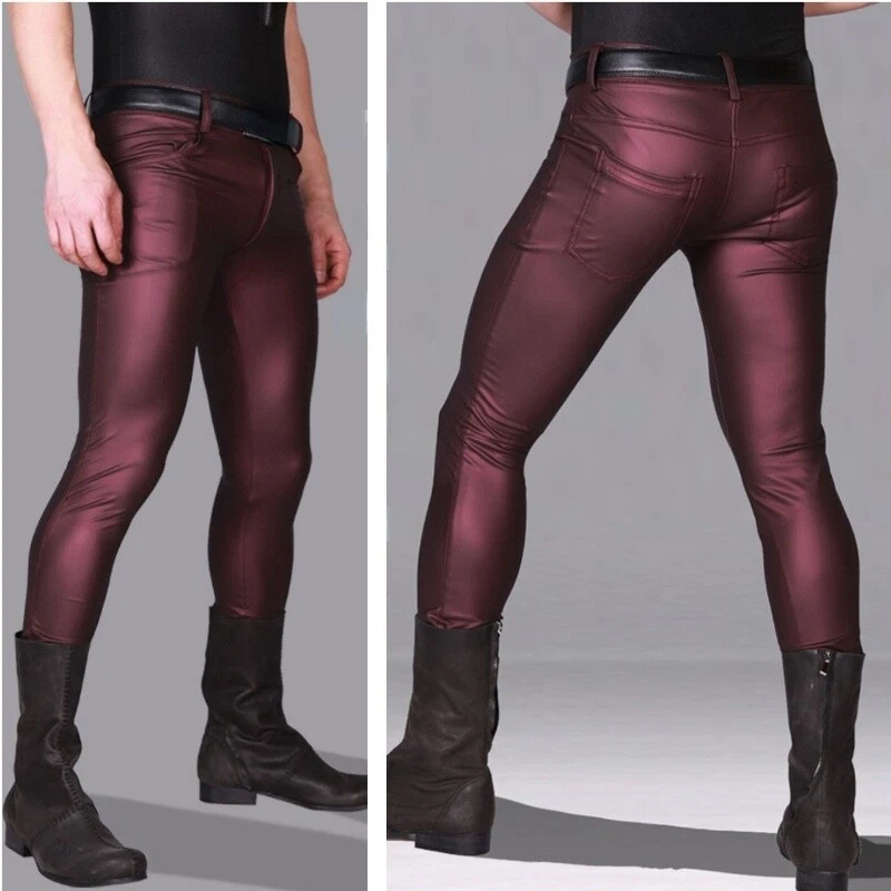 Matte leather cheap pants