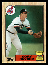1987  Topps Cory Snyder All-Star Rookie Gold Cup Trophy #192 Near Mint NM