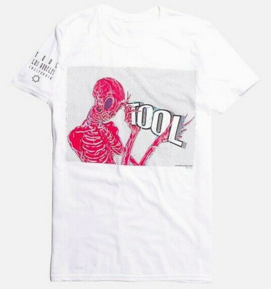 Tool PINK SKELETON HOLDING LOGO T-Shirt APC OFFICIAL TOOL Band
