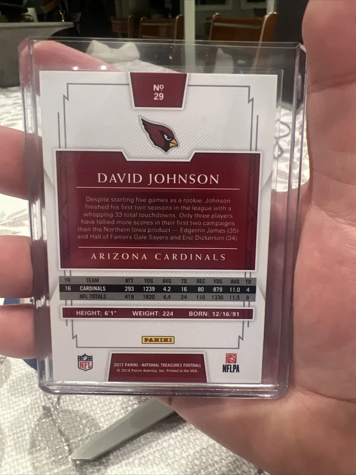 2018 National Treasures David Johnson #29 13/31 - Image 2 of 2