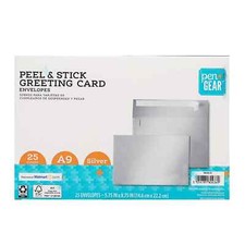 Pen Gear, A9, Silver Greetings Envelope, 25 Count Per Pack, 5.75 in x 8.75 in