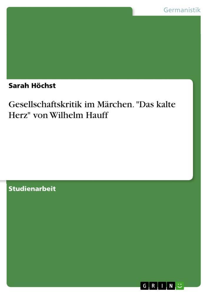 Thumbnail - Gesellschaftskritik Märchen. Das Kalte Herz Von Wilhelm Hauff Sarah