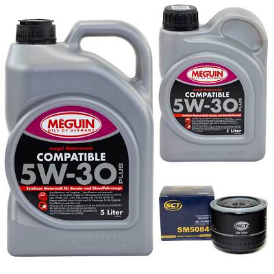 Motoröl Set 5W-30 Plus Meguin 6 Liter + Ölfilter für Fiat Ducato Iveco VW 2.0