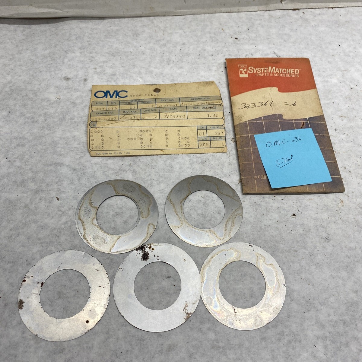 OMC Five Shim Pinions 323361 OMC-36 | eBay