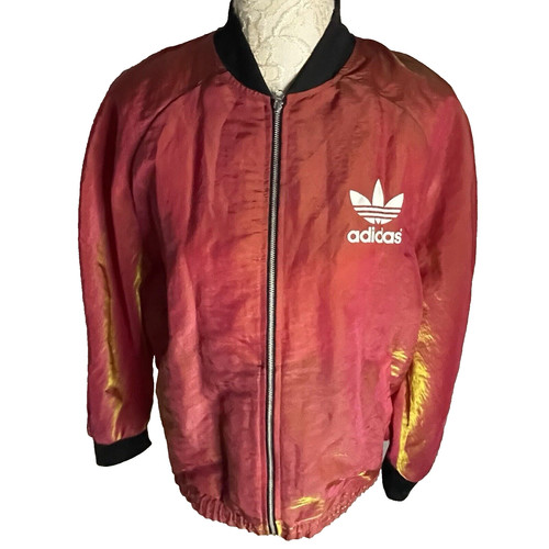 Adidas x Rita Ora W sz M Shape Shifter Track Sport Jacket Red Yellow Iridescent