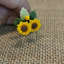 Sunflower Flowers Artificial Clay Miniature Dollhouse Collectibles Scale 1:12