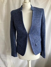 Helene Berman London For Trilogy Womens Jacket In Woven Blue - Size Uk 8 - Bnwt
