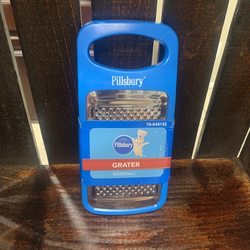 BLUE PILLBURY CROCKER KITCHEN HAND HELD FOOD GRATER W/ CATCH CONTAINER