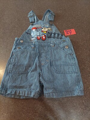 Little Rebels Short Overalls With Train On Them Size 12 Mos