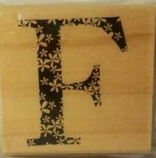 Capital Letter F 2 Inches square Wood-mounted Rubber Stamp Michaels New