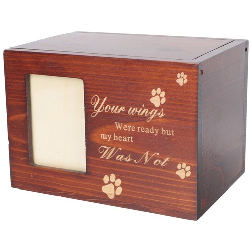 Pet Urn with Picture Frame Dog Memorial Keepsakes Cremation Wooden - 第 8/12 張圖片