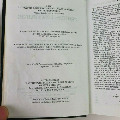 Vintage Religious Book 1987 Traduccion del Nuevo Mundo de las Santas Escrituras - Picture 7 of 12