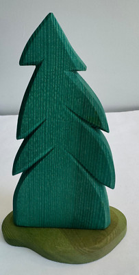 OSTHEIMER 9'' Painted Wood Spruce Tree with Stand