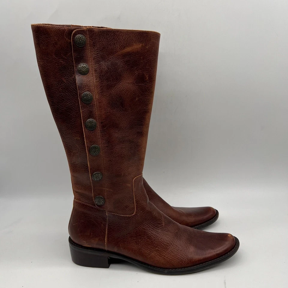 Nicole Womens Brown Leather Pull On Knee High Riding Boots Size 9.5 M - Image 2 of 4