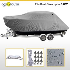 Oceansouth Pilot/Cruiser Fishing Boat Trailerable Storage Grey Cover 31 FT
