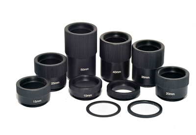 C-MOUNT Tube Adapter C-CS Mount Adapter Distanzring Set für CCTV Objektiv 10 Größen