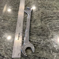 Snap-on svsm19a 19mm flank drive plus four way angle head open end wrench