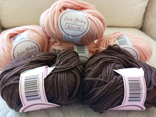 6 Louisa Harding Yarn Kashmir DK Merino/Cashmere 4 Sks Peach 2 Cocoa 116 So Soft
