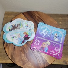 Disney Frozen Elsa Anna Olaf 3 Section Melamine Plates  Set of 2  Zak  Kohls