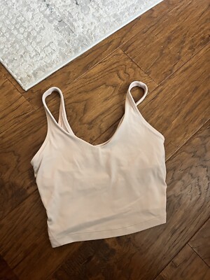 Lululemon Align Tank Nulu Cropped Fit Size 4 Light Pink With Light Wear