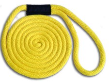 Solid Braid Nylon Dock Line 1/2" x 10' - Floats! Made in USA / YELLOW!