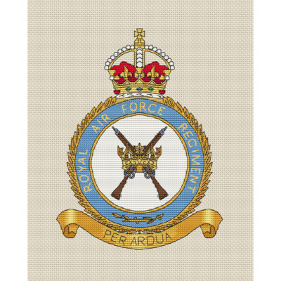 RAF Regiment Kreuzstich Design (B152mm x H203mm (B6'' x H8''), Kit oder Karte)