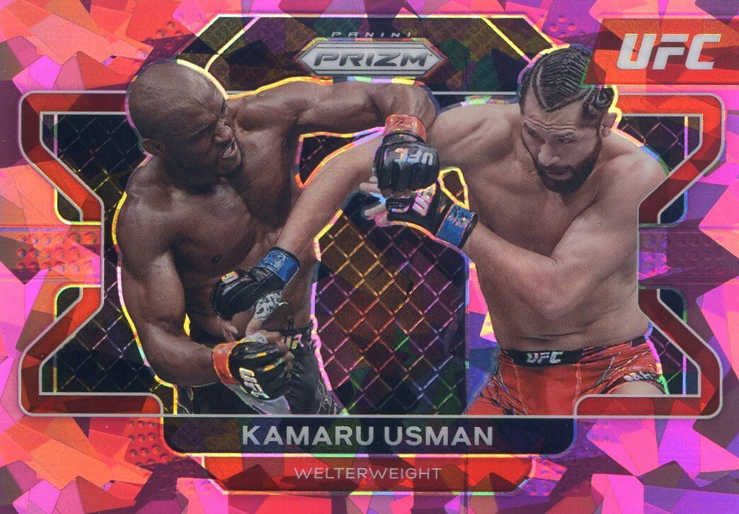 2022 Panini Prizm UFC Pink Ice NO. 54 Kamaru Usman - Welterweight