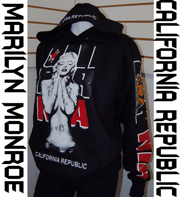 Men' Marilyn Monroe Cali Pullover Sweater Hoodie,Black California Republic Sz XL | eBay