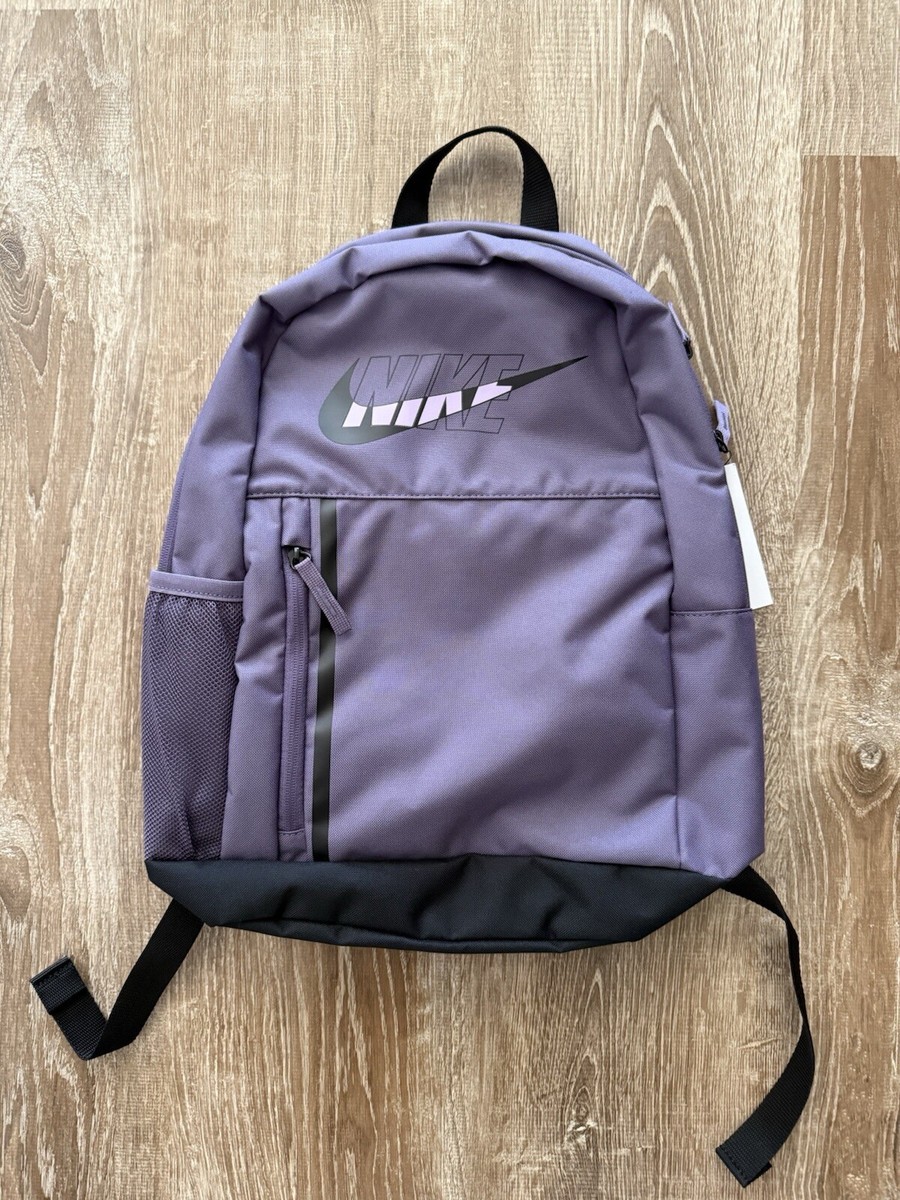 Nike Elemental Backpack School Travel Gym Bag Purple Black